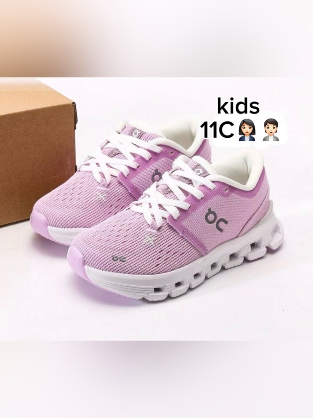 On Running Kids' Cloud X4 purple & white Running Shoes ideals brand wear (11C)
